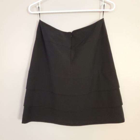 Comma womens skirt 8 black lined aline knee length layer zipper - Picture 4 of 5